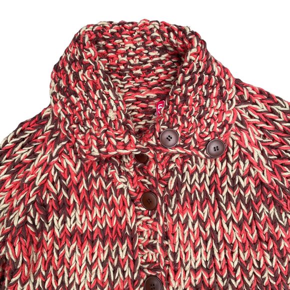 525 Chunky Knit Cardigan Size S Fall Colors Acrylic Blend Knit Boho Sweater $108 - Picture 2 of 12